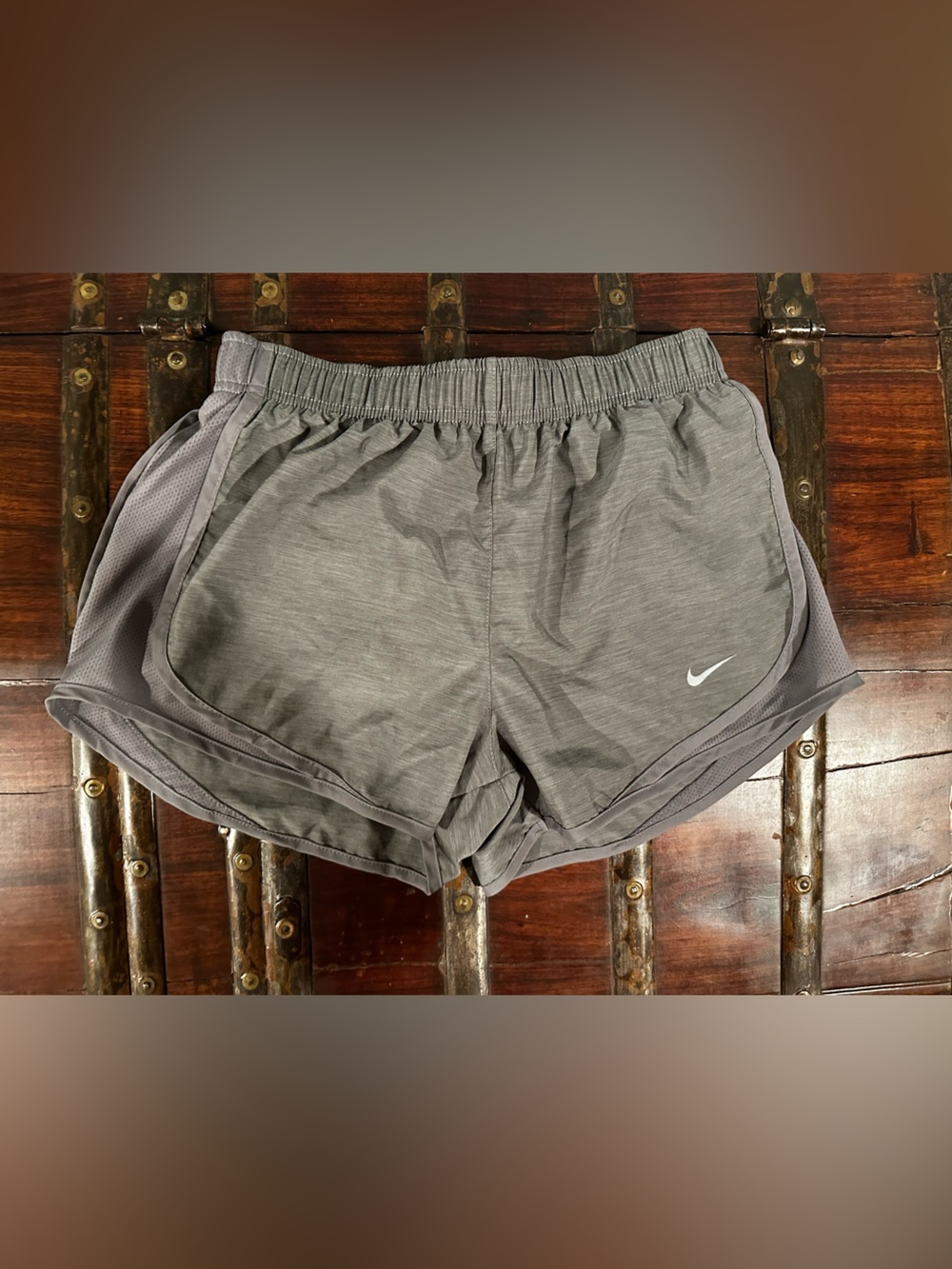 Nike Gray Athletic Shorts with Swoosh